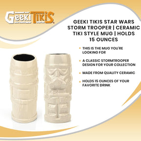 Geeki Tikis Star Wars Storm Trooper | Ceramic Tiki Style Mug | Holds 15 Ounces
