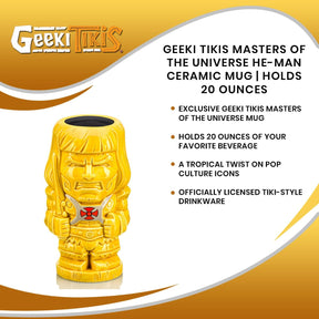 Geeki Tikis Masters of the Universe He-Man Ceramic Mug | Holds 20 Ounces