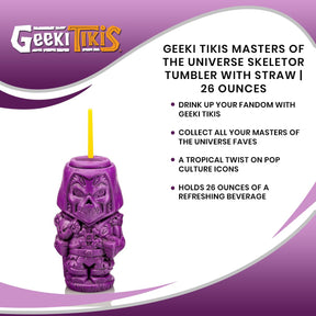 Geeki Tikis Masters of the Universe Skeletor Tumbler with Straw | 26 Ounces