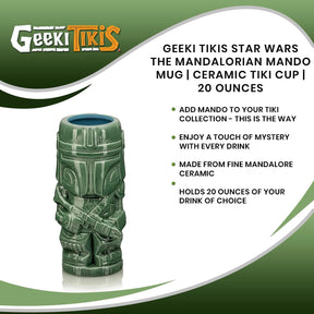 Geeki Tikis Star Wars The Mandalorian Mando Mug | Ceramic Tiki Cup | 20 Ounces