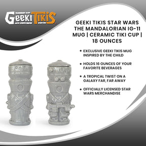 Geeki Tikis Star Wars The Mandalorian IG-11 Mug | Ceramic Tiki Cup | 18 Ounces