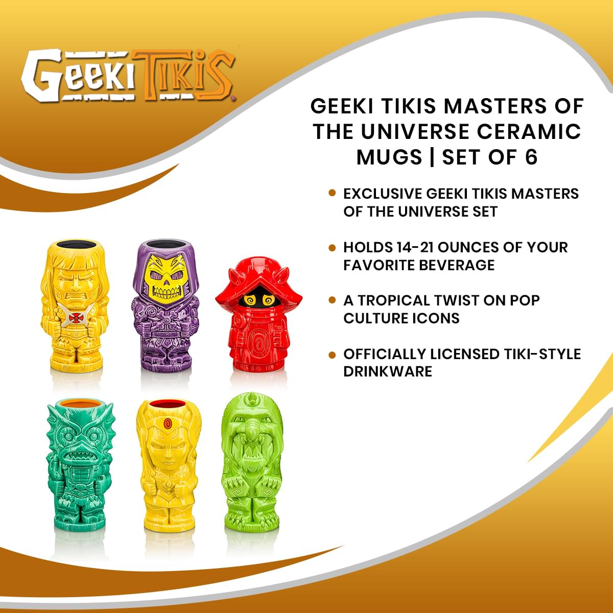 Geeki Tikis Masters of the Universe Ceramic Mugs | Set of 6