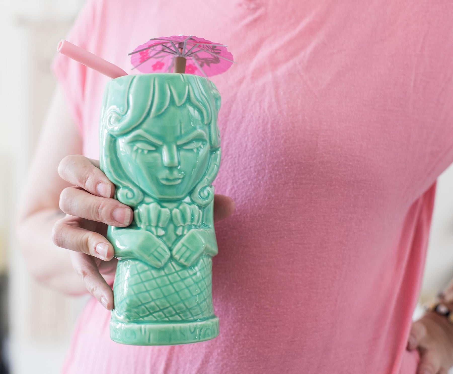 Geeki Tikis Green Mermaid Fantasy Mug | Ceramic Tiki Style Cup | Holds 15 Ounces