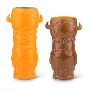 Geeki Tikis The Flintstones Mug Set | Fred & Barney Tiki Mugs | Holds 28 Ounces