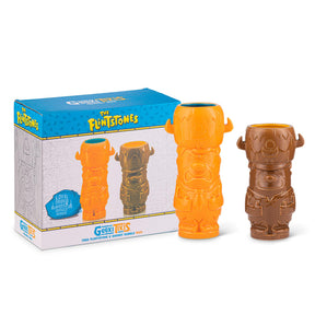 Geeki Tikis The Flintstones Mug Set | Fred & Barney Tiki Mugs | Holds 28 Ounces