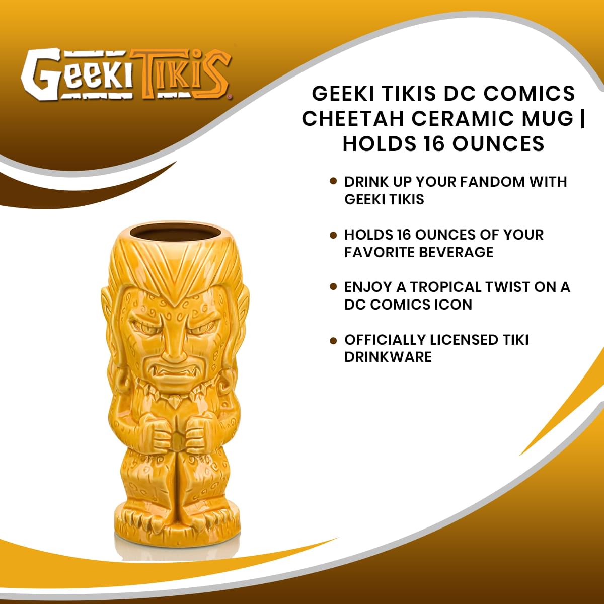 Geeki Tikis DC Comics Cheetah Ceramic Mug | Holds 16 Ounces
