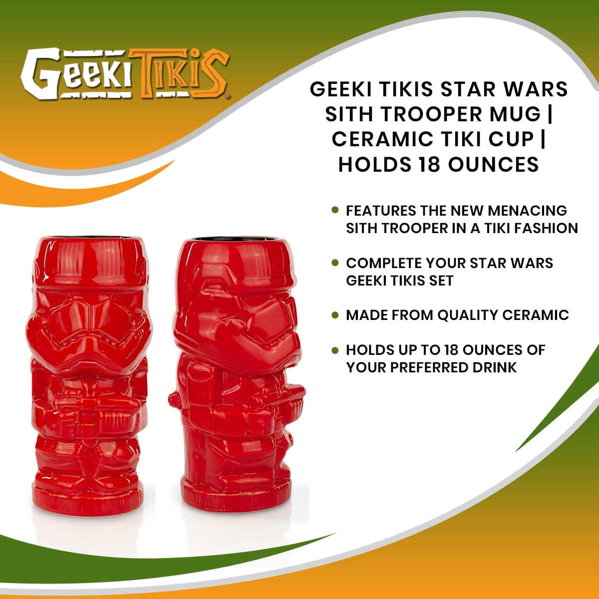 Geeki Tikis Star Wars Sith Trooper Mug | Ceramic Tiki Cup | Holds 18 Ounces