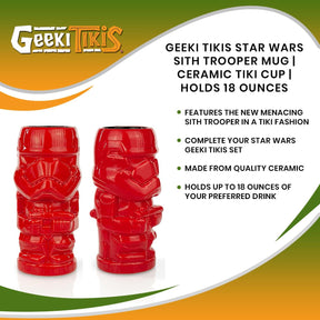 Geeki Tikis Star Wars Sith Trooper Mug | Ceramic Tiki Cup | Holds 18 Ounces
