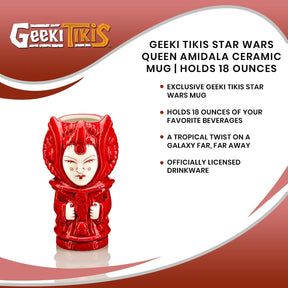 Geeki Tikis Star Wars Queen Amidala Ceramic Mug | Holds 18 Ounces