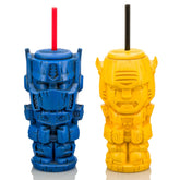 Transformers Geeki Tikis Plastic Tumbler Set of 2 | Bumblebee & Optimus Prime