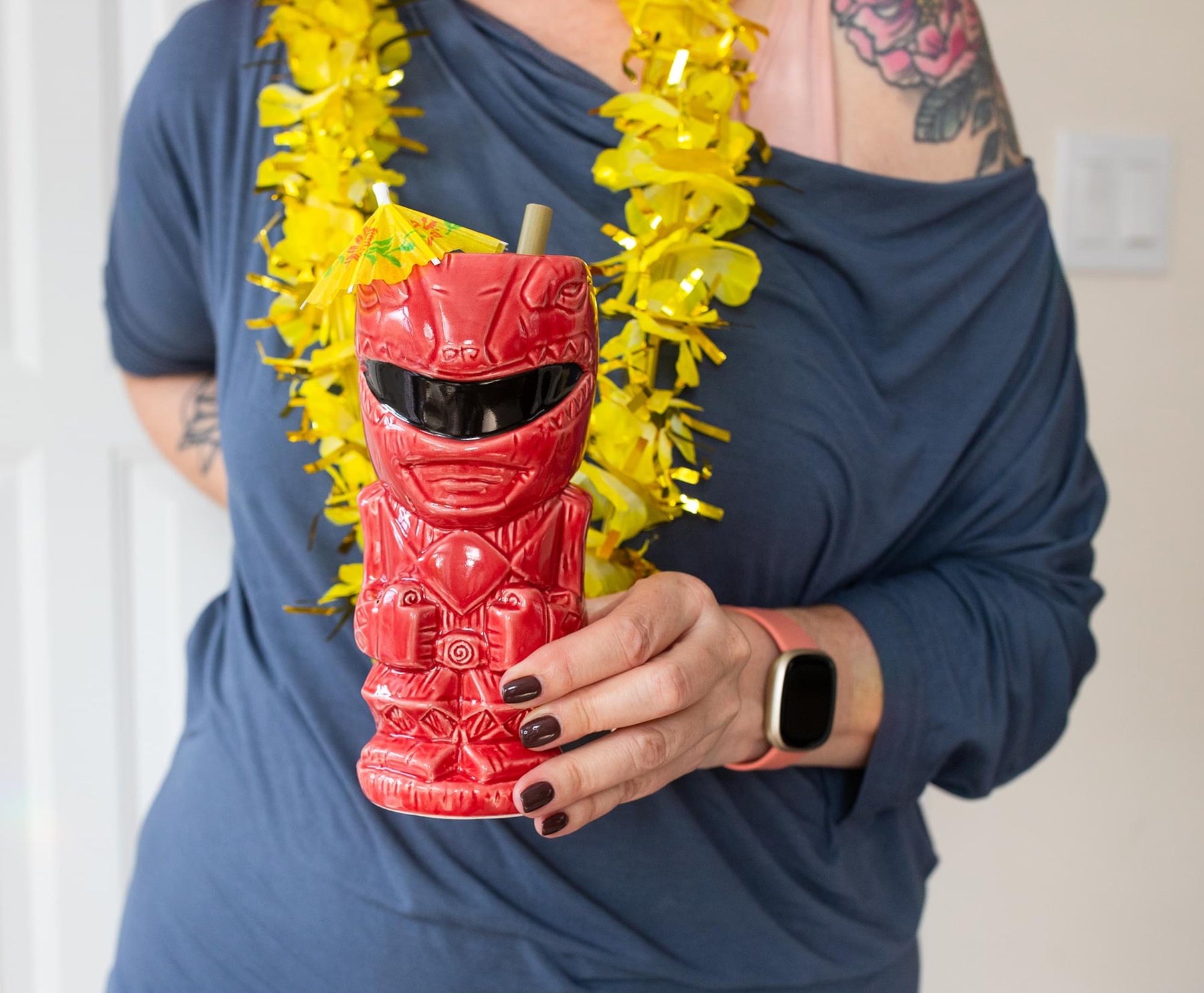 Geeki Tikis Power Rangers Red Ranger Ceramic Mug | Holds 16 Ounces