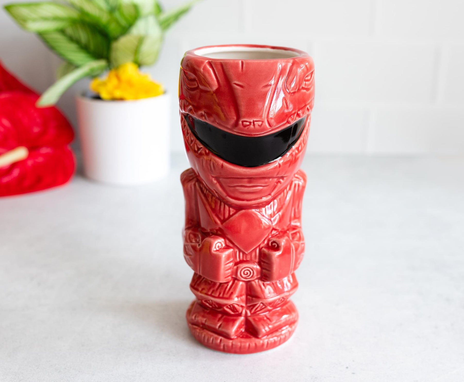 Geeki Tikis Power Rangers Red Ranger Ceramic Mug | Holds 16 Ounces