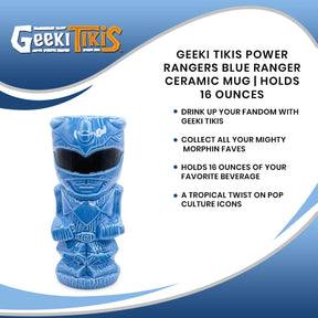 Geeki Tikis Power Rangers Blue Ranger Ceramic Mug | Holds 16 Ounces