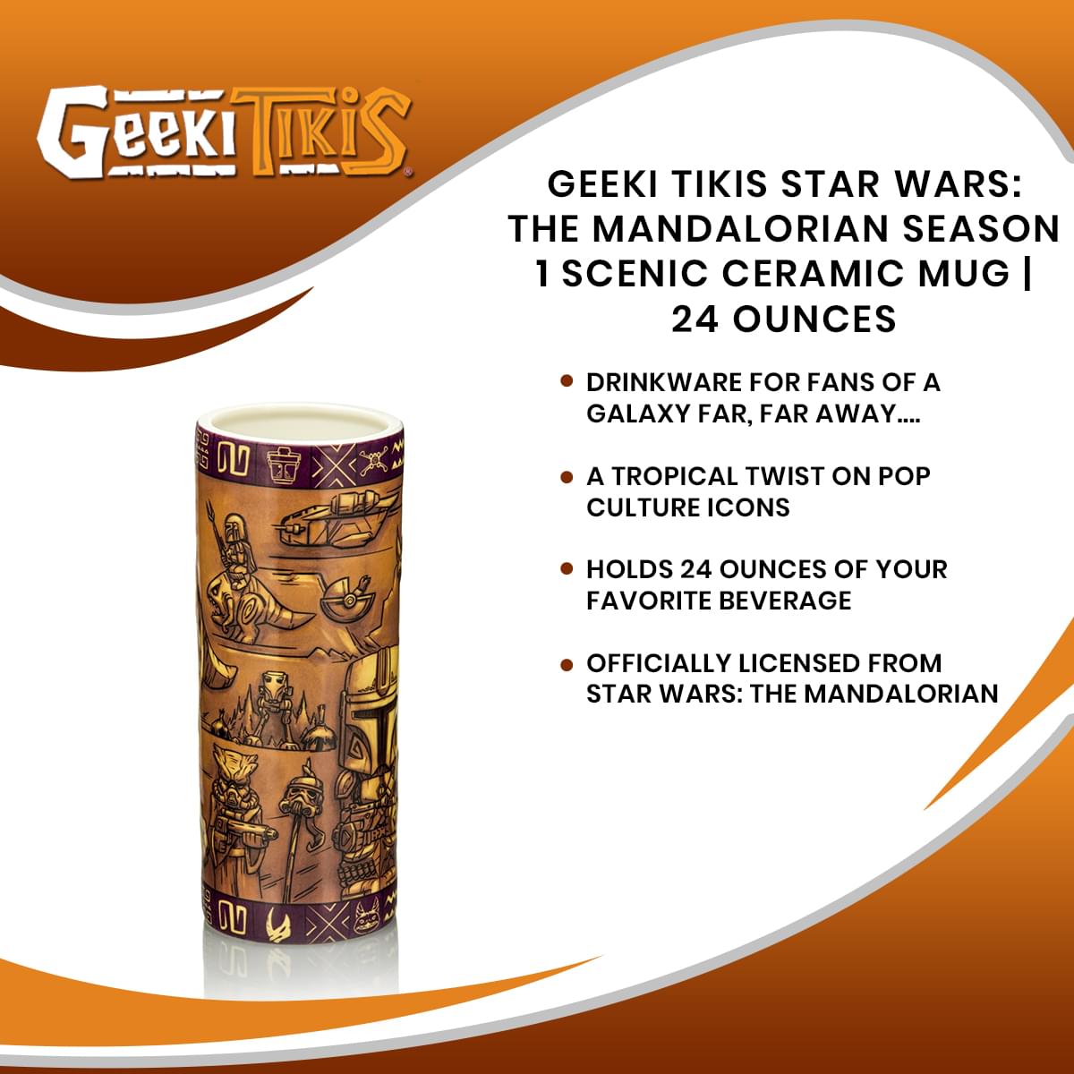 Geeki Tikis Star Wars: The Mandalorian Season 1 Scenic Ceramic Mug | 24 Ounces