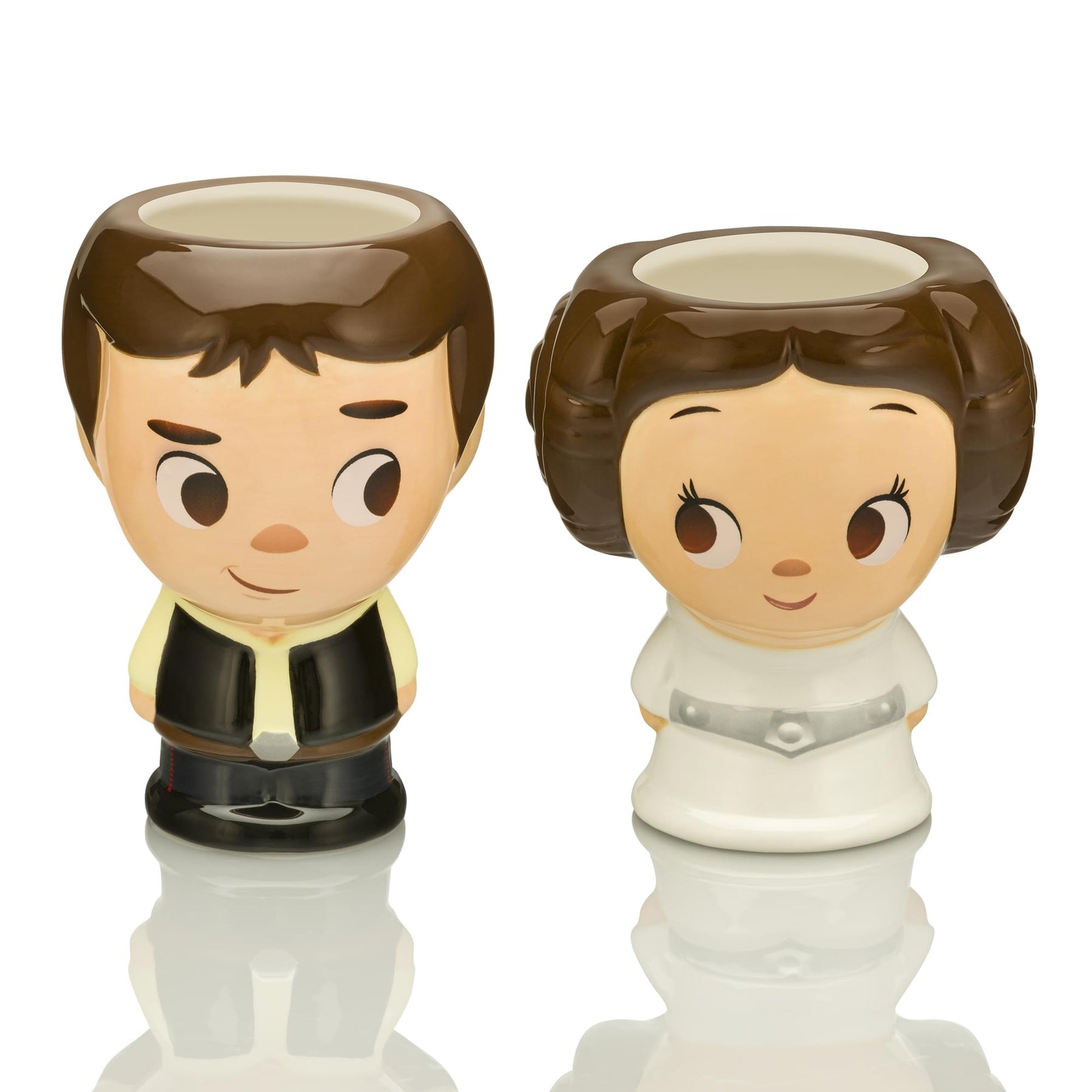 Cupful of Cute Star Wars Han and Leia 16-Ounce Ceramic Mugs | Set of 2