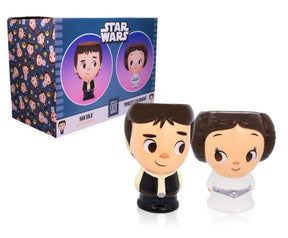 Cupful of Cute Star Wars Han and Leia 16-Ounce Ceramic Mugs | Set of 2