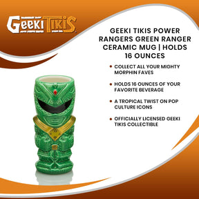 Geeki Tikis Power Rangers Green Ranger Ceramic Mug | Holds 16 Ounces