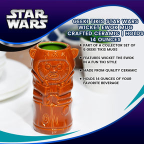 Geeki Tikis Star Wars Wicket Ewok Mug | Crafted Ceramic | Holds 14 Ounces