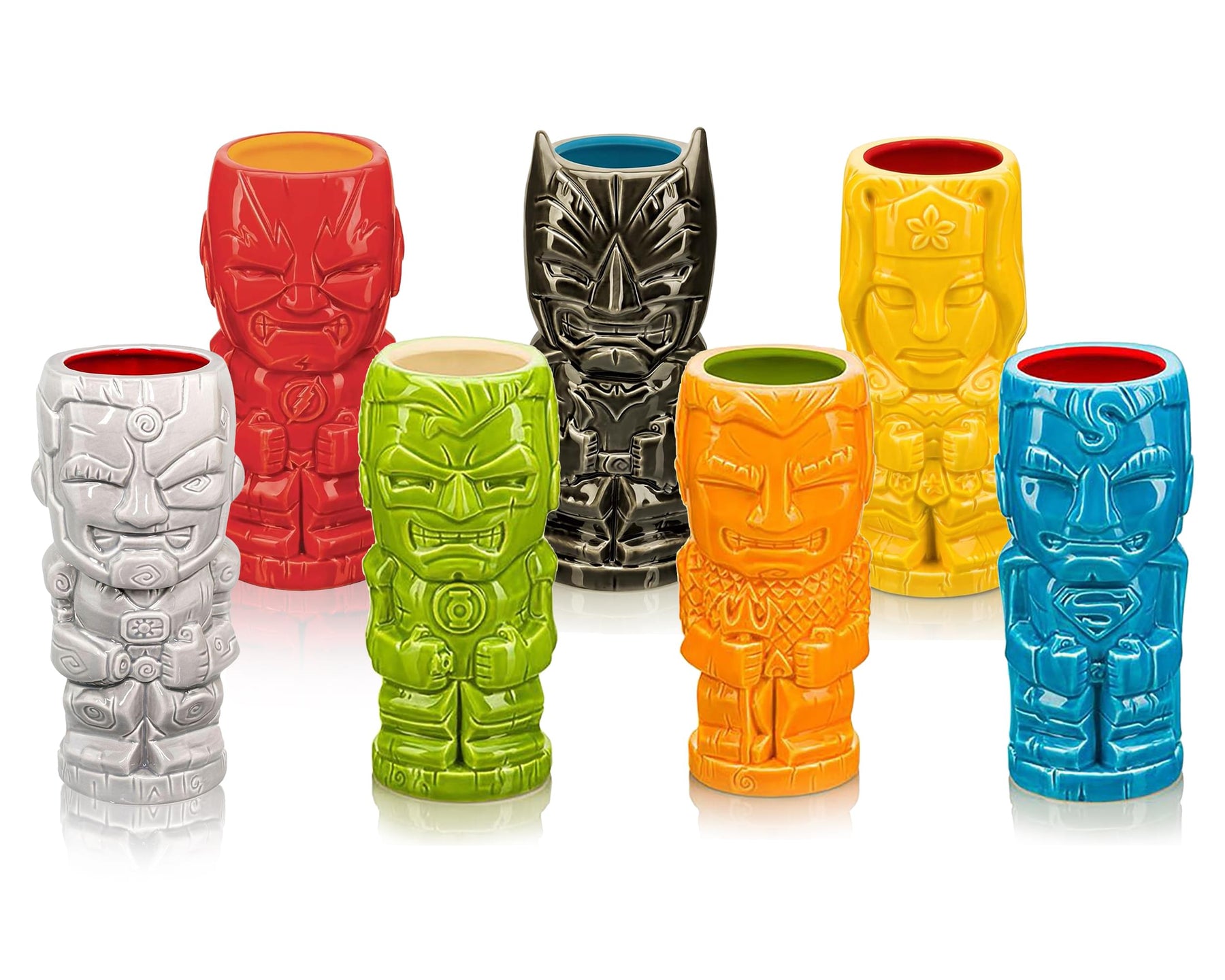 DC Comics Justice League Geeki Tiki Ceramic Mug Set of 7