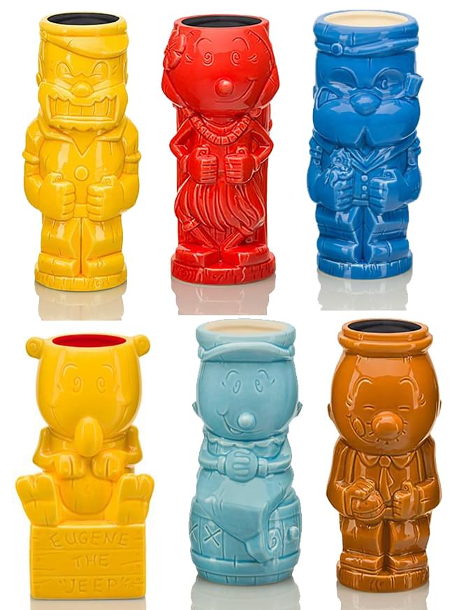Popeye Ceramic Geeki Tiki Mugs | Set of 6