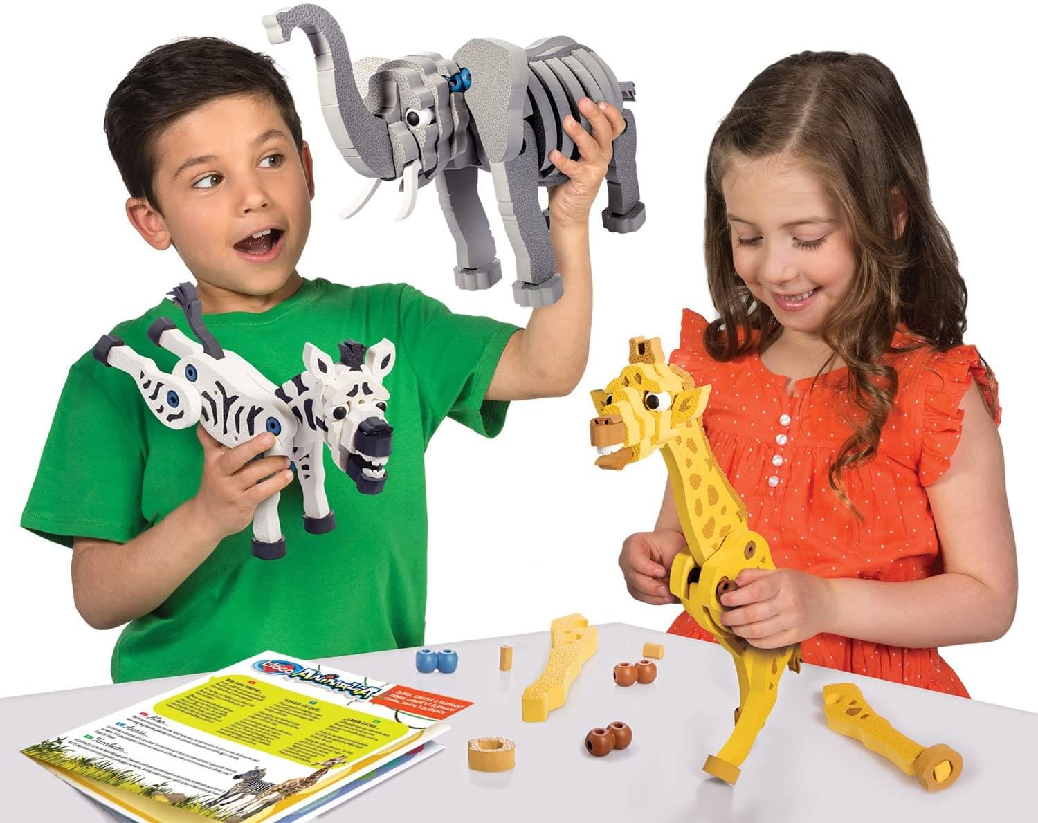 Bloco 230 Piece Construction Set | Zebra, Giraffe & Elephant