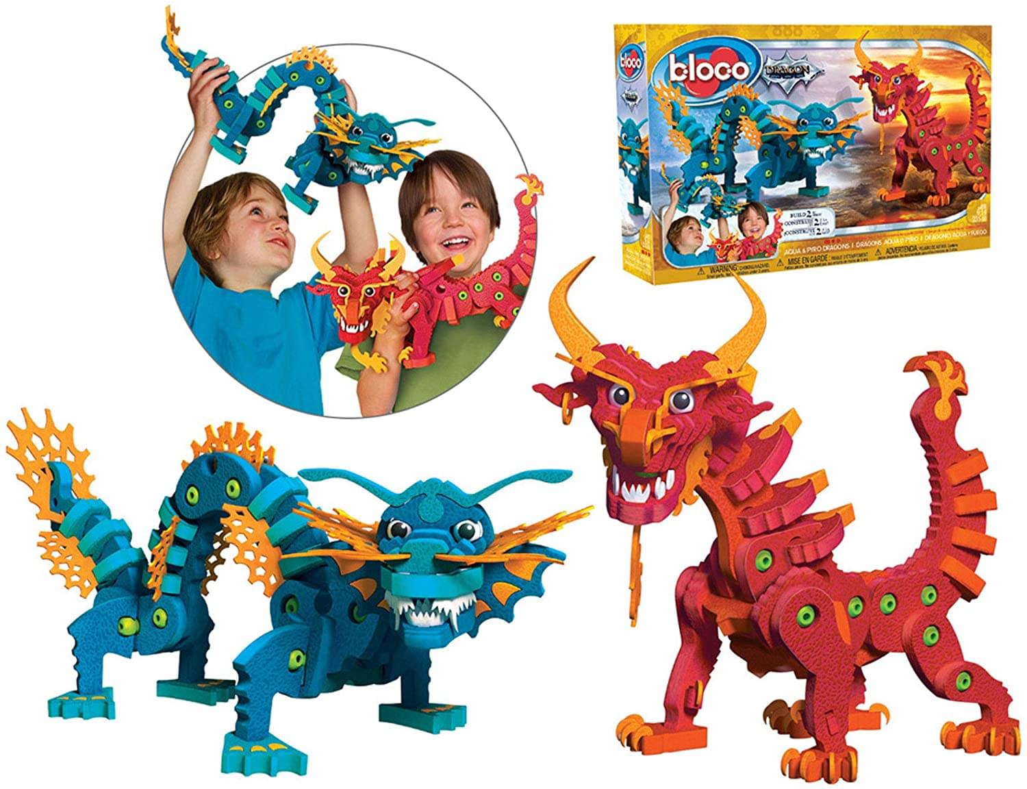 Bloco 235 Piece Construction Set | Aqua & Pyro Dragons