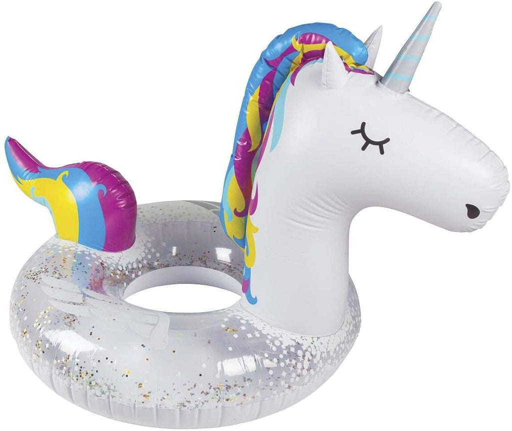 White Glitter Unicorn Inflatable Pool Float Free Shipping