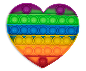 Pop Fidget Toy Silicone Bubble Popping Game | Rainbow Heart