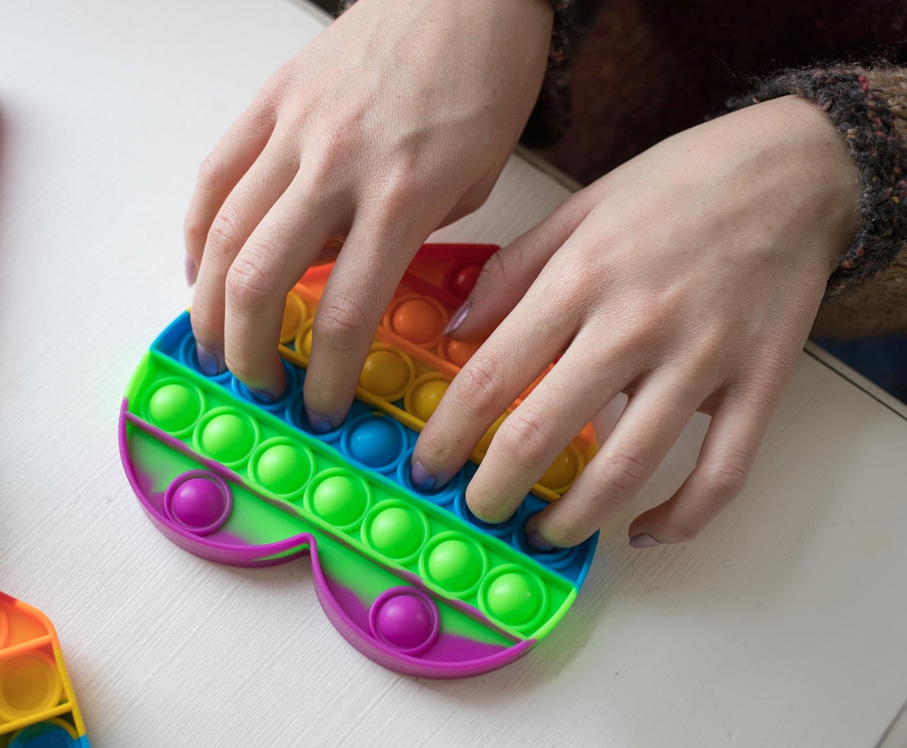 Pop Fidget Toy Silicone Bubble Popping Game | Rainbow Heart