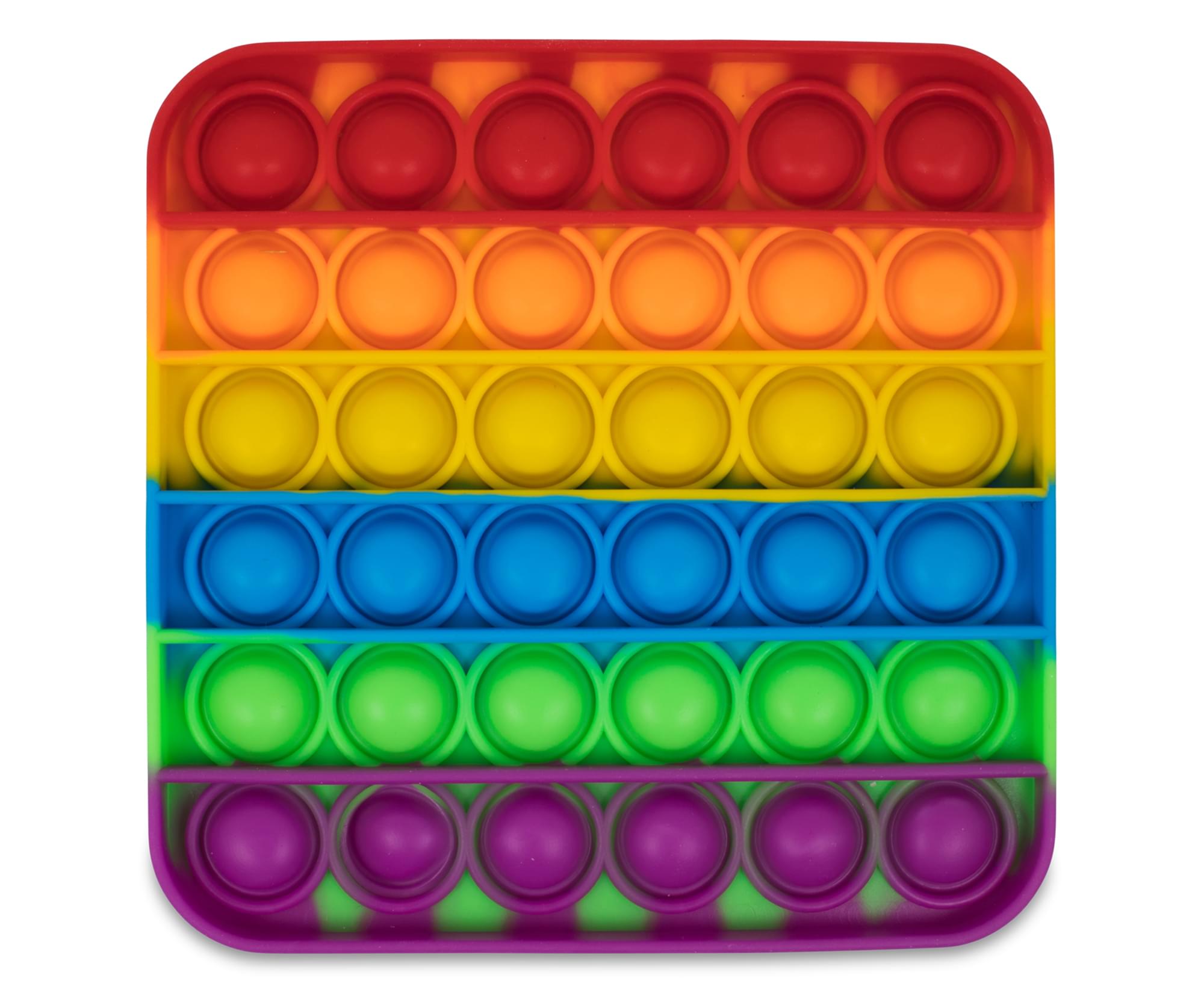 Pop Fidget Toy Silicone Bubble Popping Game | Rainbow Square
