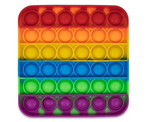 Pop Fidget Toy Silicone Bubble Popping Game | Rainbow Square