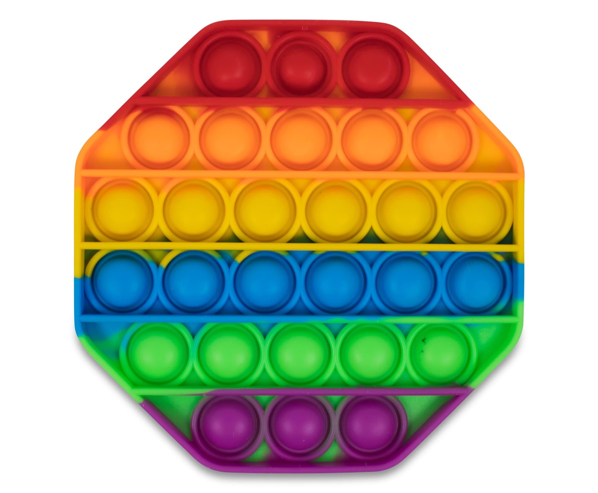 Pop Fidget Toy Silicone Bubble Popping Game | Rainbow Octagon