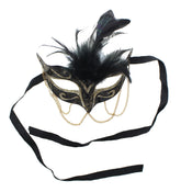 Tamire Costume Mask With Gold Chain: Purple/Gold