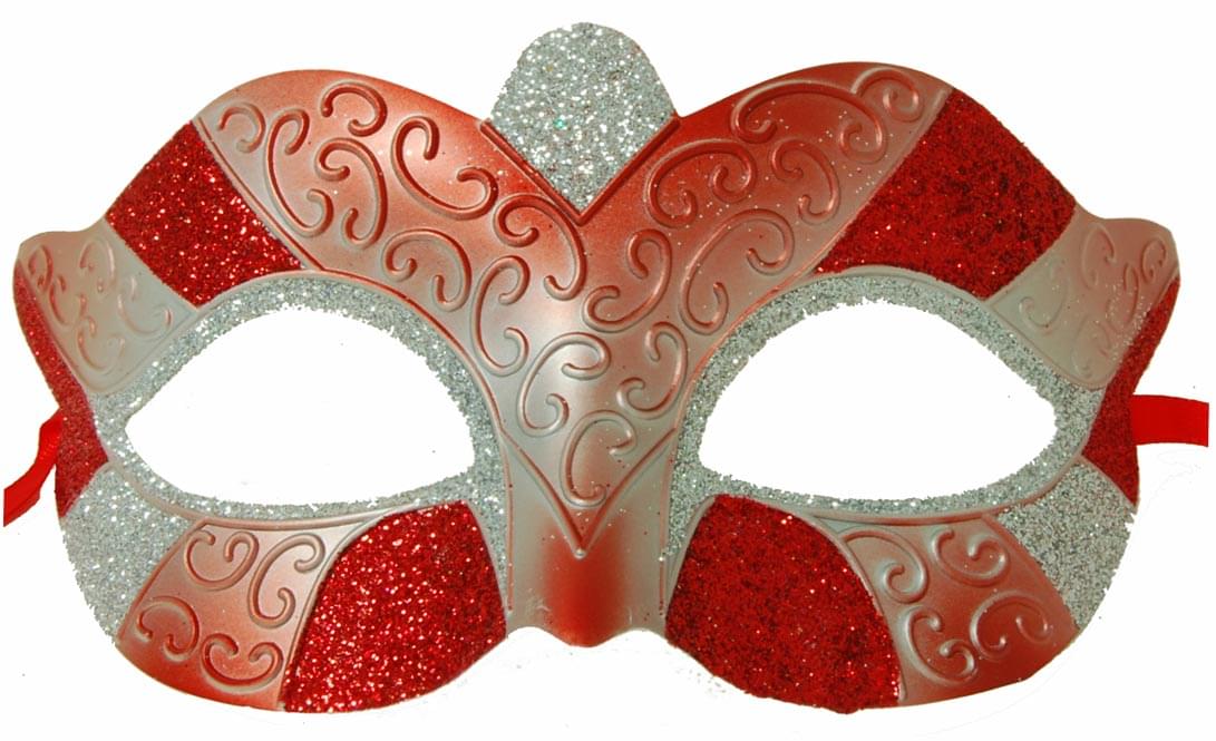Serious Petite Costume Eye Mask Red/Silver