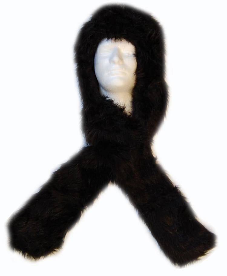 Wolf Costume Hat With Mittens: Black