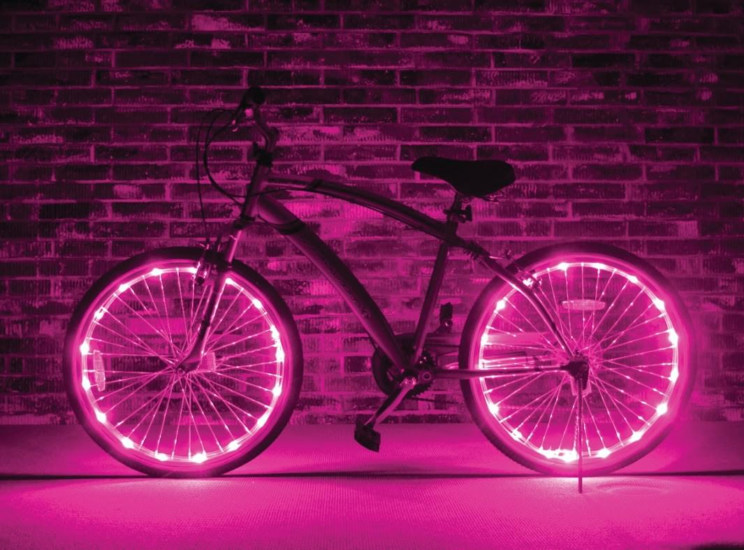 Wheel Brightz Lightweight LED Bicycle Safety Light Accessory Pink
