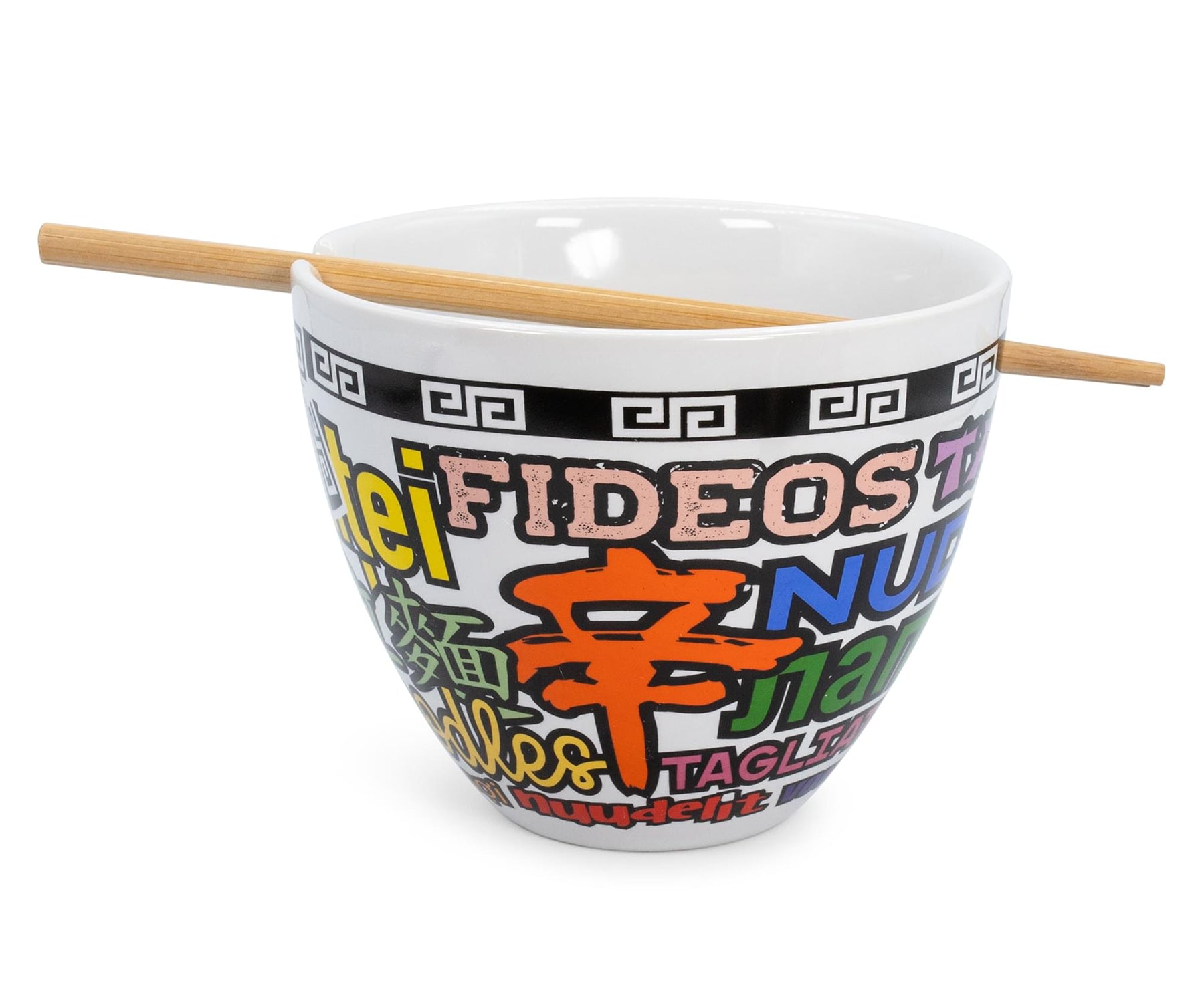 Bowl Bop Noodle Collage Japanese Dinner Set | 16-Ounce Ramen Bowl, Chopsticks