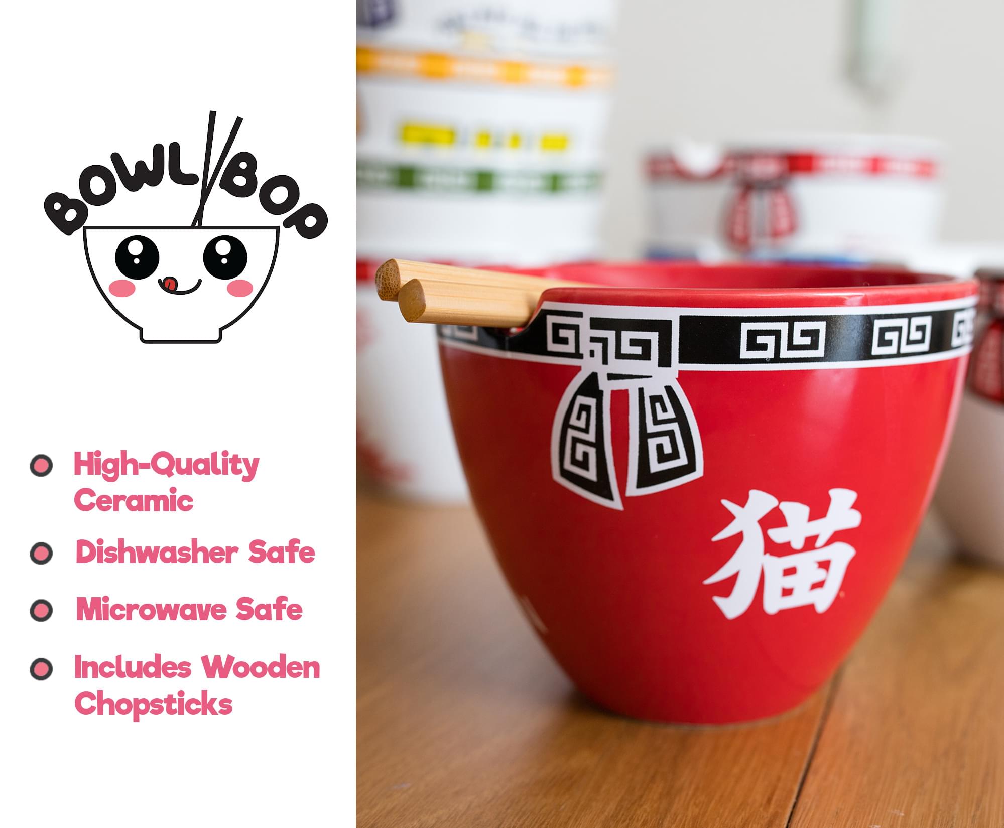 Bowl Bop Keep Calm And Ramen On Japanese Dinner Set | 16-Ounce Bowl, Chopsticks