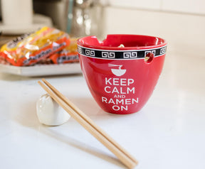 Bowl Bop Keep Calm And Ramen On Japanese Dinner Set | 16-Ounce Bowl, Chopsticks