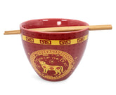 Year Of The Dog Chinese Zodiac 16-Ounce Ramen Bowl and Chopstick Set