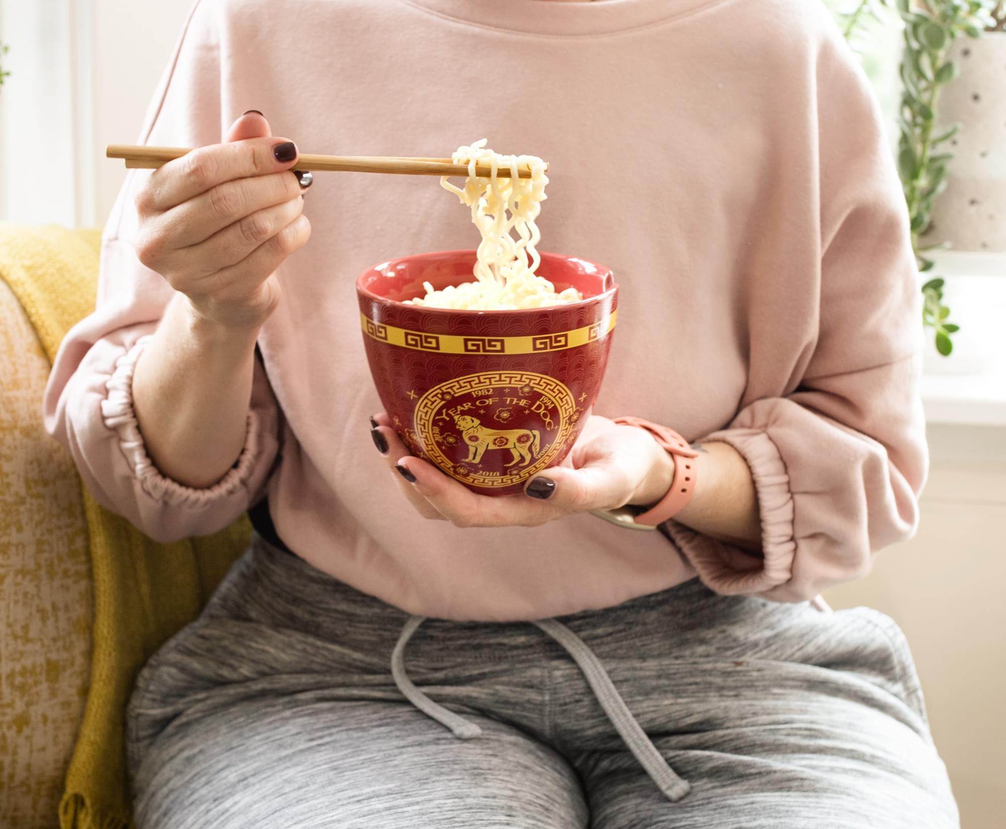 Year Of The Dog Chinese Zodiac 16-Ounce Ramen Bowl and Chopstick Set