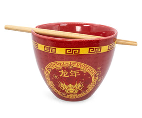 Year Of The Dragon Chinese Zodiac 16-Ounce Ramen Bowl and Chopstick Set