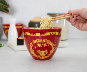 Year Of The Dragon Chinese Zodiac 16-Ounce Ramen Bowl and Chopstick Set