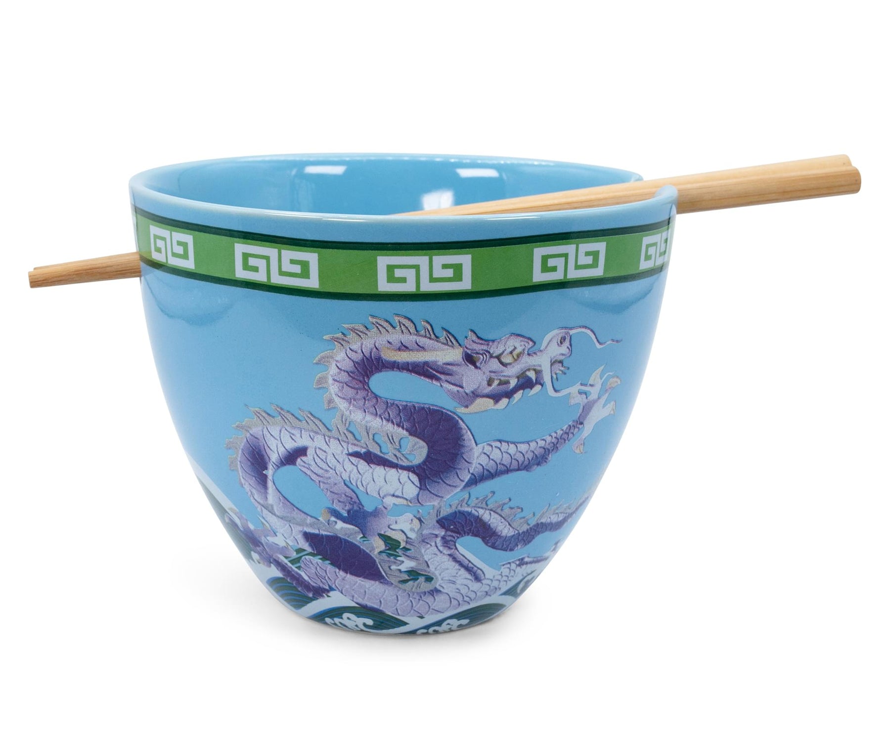 Bowl Bop Blue Dragons Japanese Dinnerware Set | 16-Ounce Ramen Bowl, Chopsticks