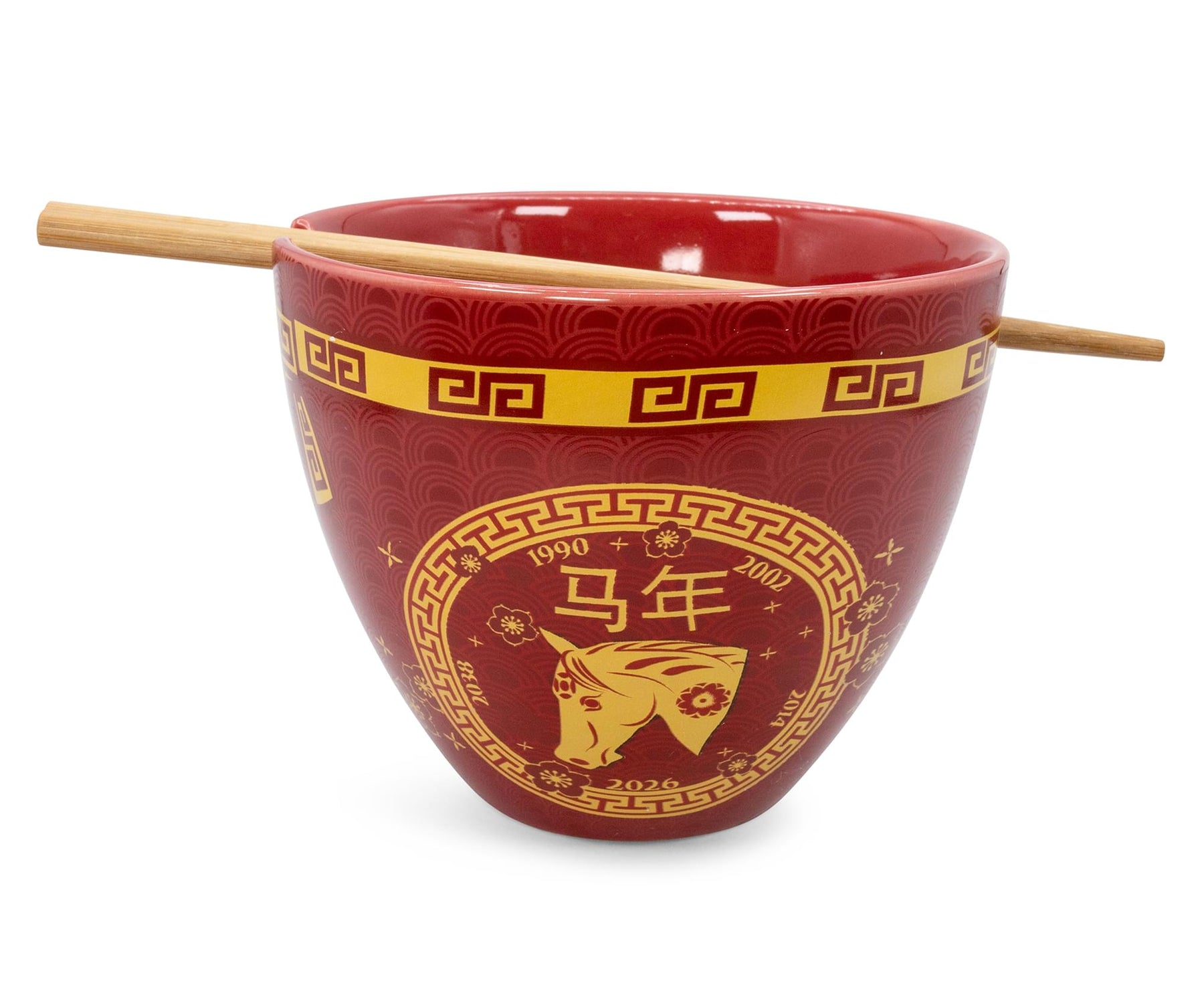 Year Of The Horse Chinese Zodiac 16-Ounce Ramen Bowl and Chopstick Set