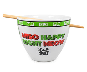 Bowl Bop Miso Happy Japanese Dinnerware Set | 16-Ounce Ramen Bowl, Chopsticks