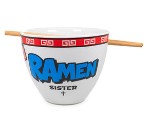 Bowl Bop Ramen Sister Nun Japanese Dinner Set | 16-Ounce Ramen Bowl, Chopsticks