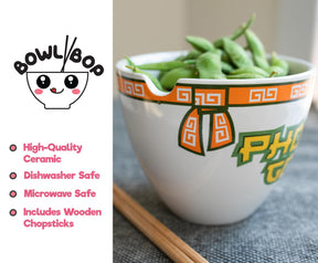 Bowl Bop Pho-Kin Good Japanese Dinnerware Set | 16-Ounce Ramen Bowl, Chopsticks