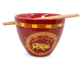 Year Of The Pig Chinese Zodiac 16-Ounce Ramen Bowl and Chopstick Set