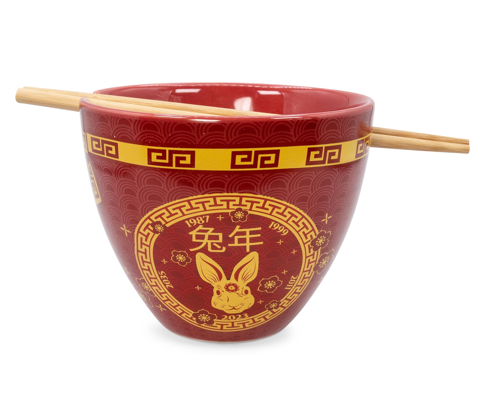 Year Of The Rabbit Chinese Zodiac 16-Ounce Ramen Bowl and Chopstick Set